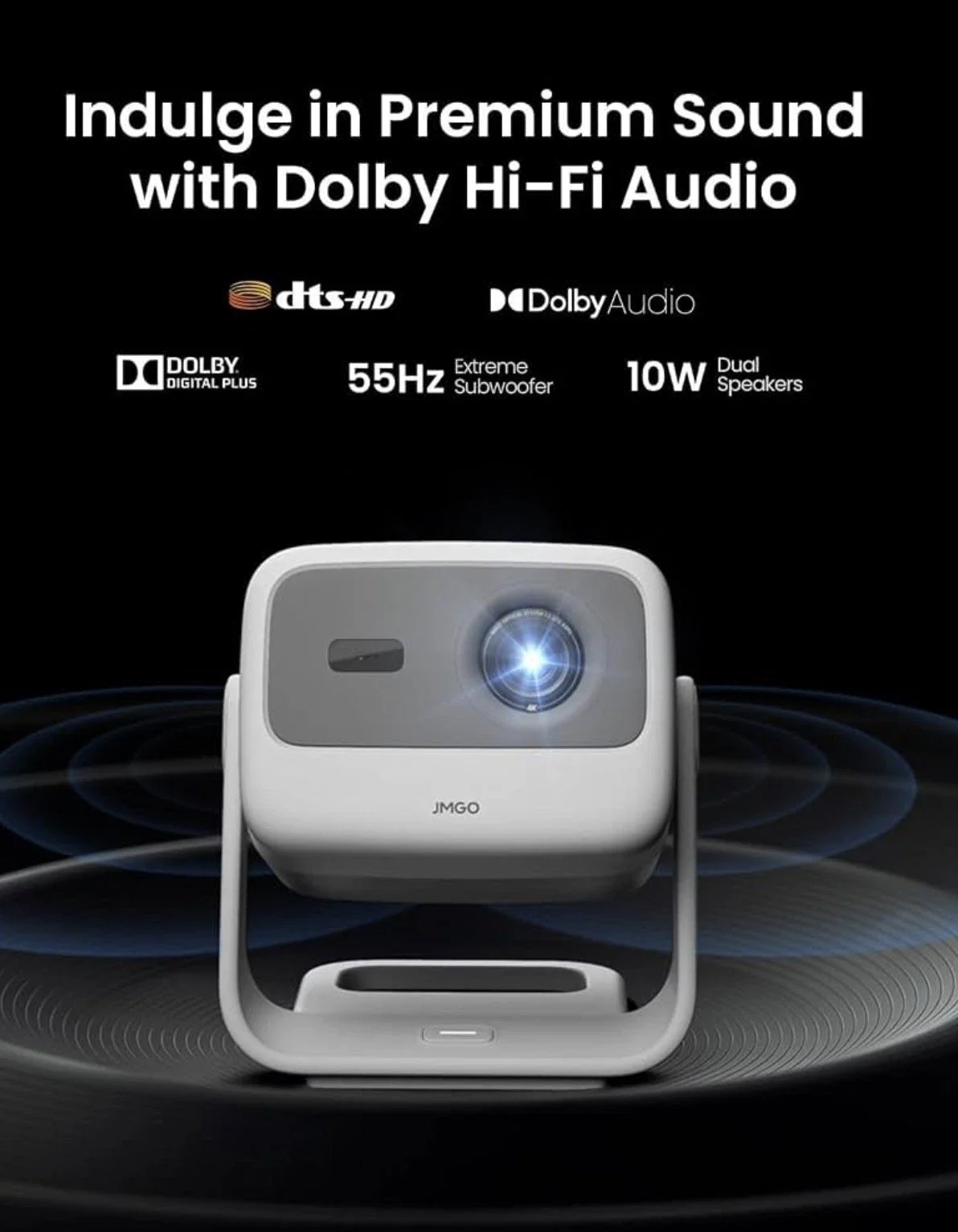 JMGO N1S 4K Triple Laser Portable Projector Google TV Netflix 1700 ISO HDR10 3D 6